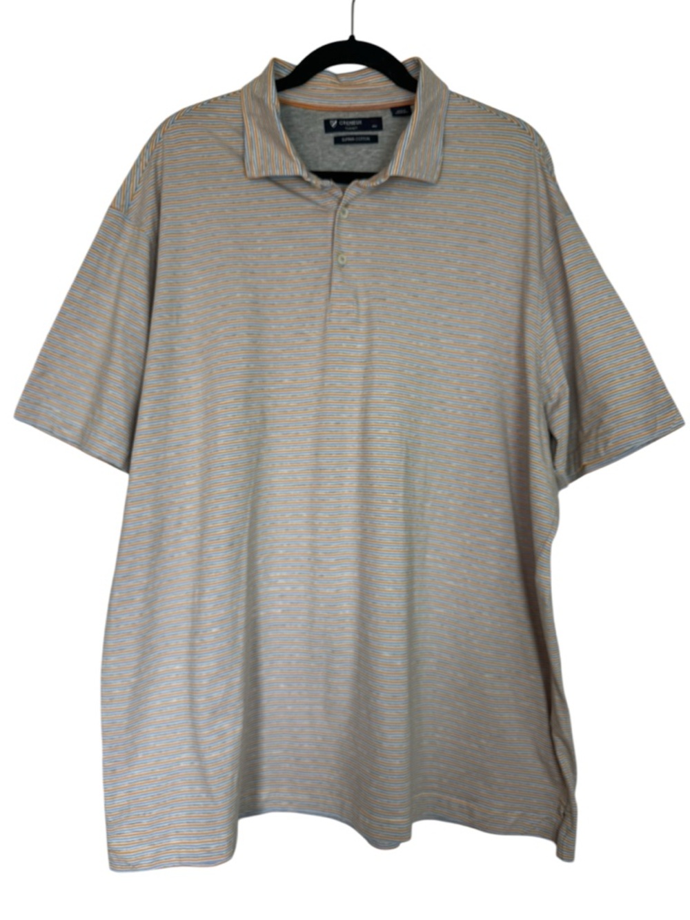 Daniel Cremieux Blue and Orange Striped Supima Cotton Polo XXL Shirt